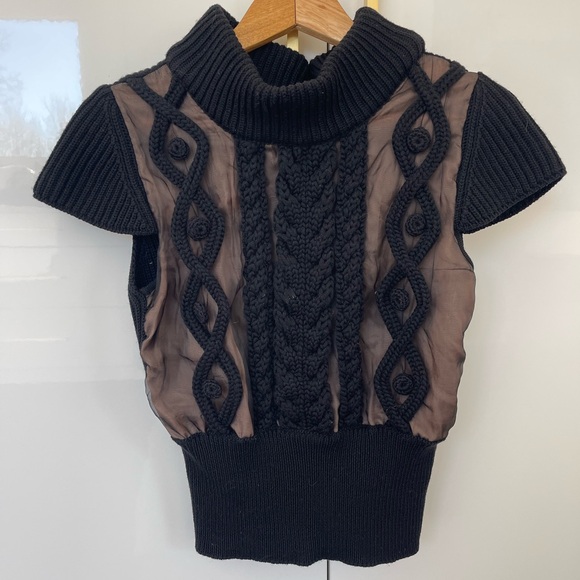 Nadya Todo Sweaters - Nadya Todo wool & silk Short Sleeve Sweater